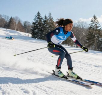 dificil negro praticar esportes de inverno como atleta