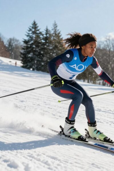 dificil negro praticar esportes de inverno como atleta
