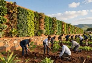 construção muro verde africa